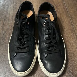 Good Man Brand Black Leather Edge Sneakers Made in Italy